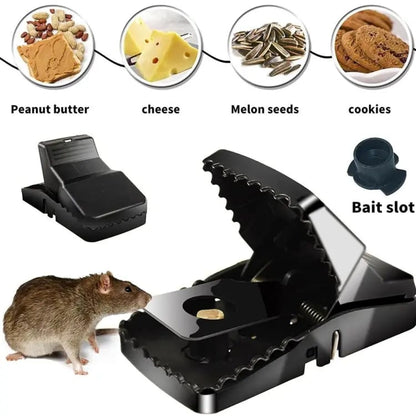 Heavy-Duty Black Mouse Trap🐭💥 – Safe, Reusable & Powerful Grip Solution