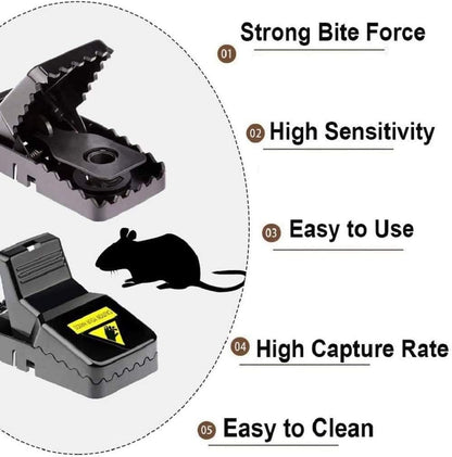 Heavy-Duty Black Mouse Trap🐭💥 – Safe, Reusable & Powerful Grip Solution