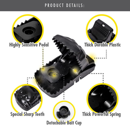 Heavy-Duty Black Mouse Trap🐭💥 – Safe, Reusable & Powerful Grip Solution